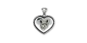 Boston Terrier Pendant Jewelry Sterling Silver Handmade Dog Pendant BT18H-2TP