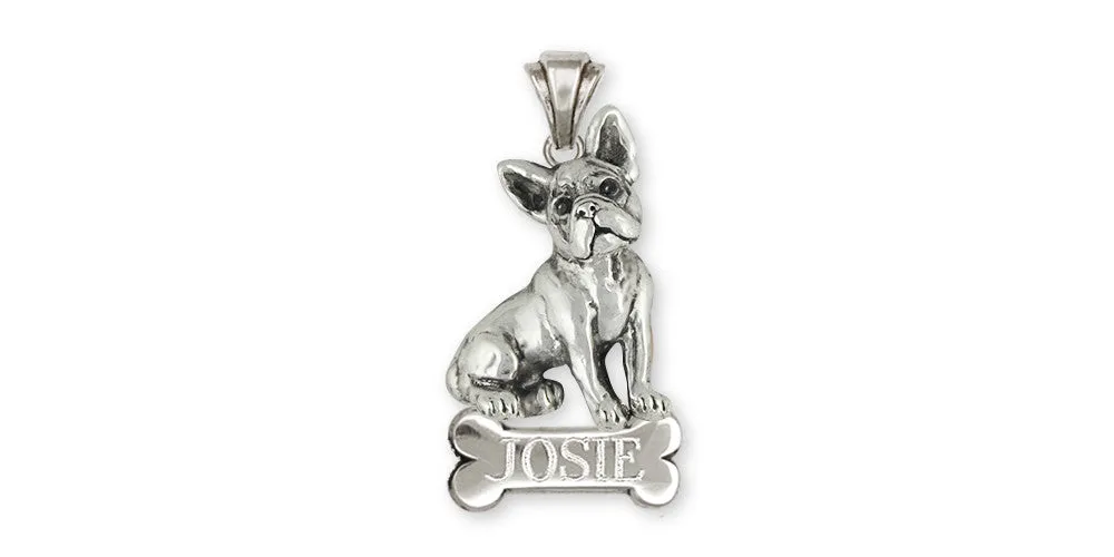 Boston Terrier Pendant Jewelry Sterling Silver Handmade Dog Pendant BT19-NP