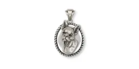 Boston Terrier Pendant Jewelry Sterling Silver Handmade Dog Pendant BT7-VP