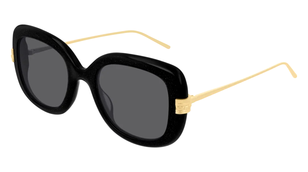 Boucheron Sunglass Woman Black Gold Grey BC0087S-001