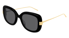 Boucheron Sunglass Woman Black Gold Grey BC0087S-001