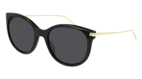 Boucheron Sunglass Woman Black Gold Grey BC0101S-001