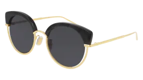 Boucheron Sunglass Woman Black Gold Grey BC0105S-001