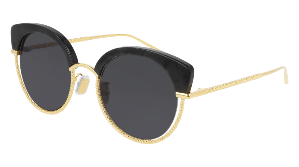 Boucheron Sunglass Woman Black Gold Grey BC0105S-001