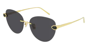 Boucheron Sunglass Woman Gold Grey BC0109S-001