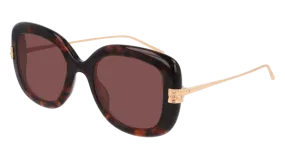 Boucheron Sunglass Woman Havana Gold Brown BC0087S-003