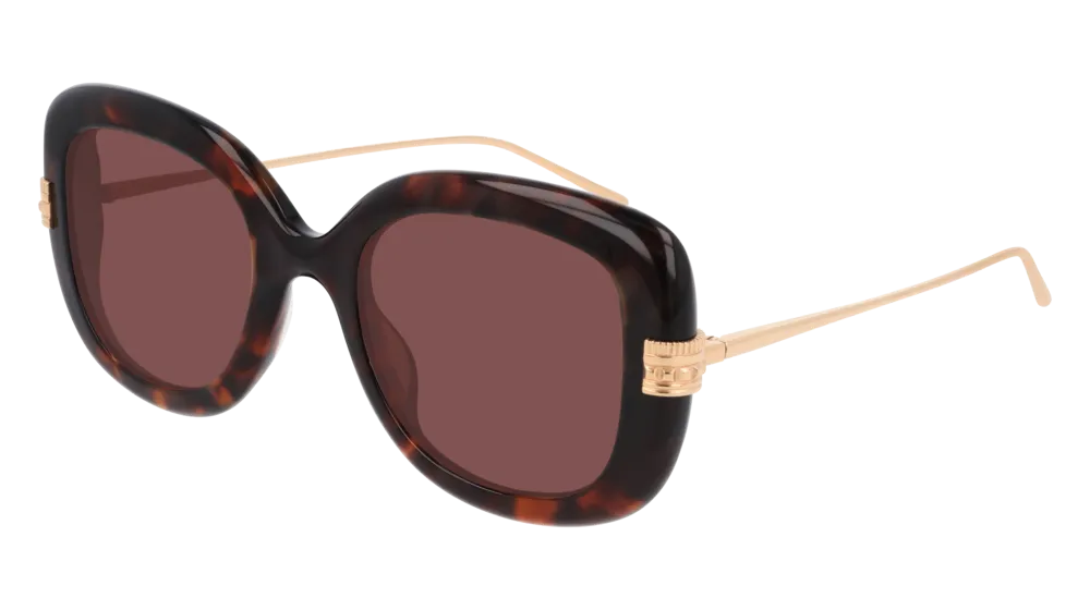 Boucheron Sunglass Woman Havana Gold Brown BC0087S-003