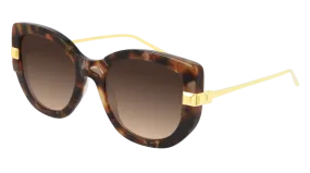 Boucheron Sunglass Woman Havana Gold Brown BC0107S-002