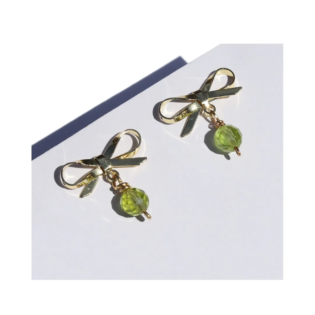 Bow Peridot Earrings