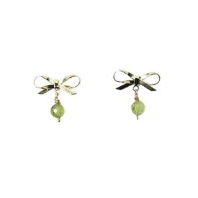 Bow Peridot Earrings