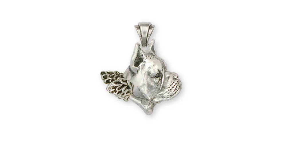 Boxer Angel Pendant Jewelry Sterling Silver Handmade Dog Pendant BX4-AP