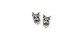 Boxer Earrings Jewelry Sterling Silver Handmade Dog Earrings BX2-E