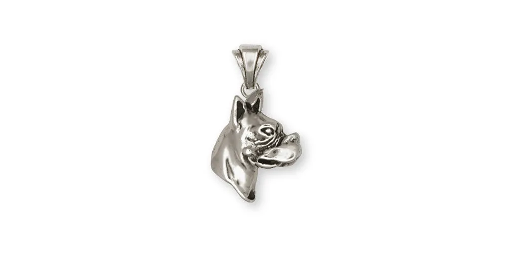 Boxer Pendant Jewelry Sterling Silver Handmade Dog Pendant CH38-P