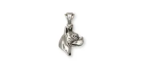 Boxer Pendant Jewelry Sterling Silver Handmade Dog Pendant CH38-P