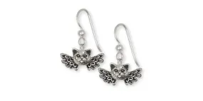 British Shorthair Angel Earrings Jewelry Sterling Silver Handmade Cat Earrings BRS6-AE