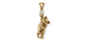 British Shorthair Birthstone Pendant Jewelry Gold Vermeil Handmade Cat Pendant BRS3-SPVM