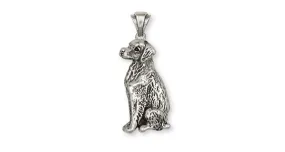 Brittany Dog Pendant Handmade Sterling Silver Dog Jewelry BR2-P