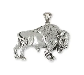 Buffalo Pendant Jewelry Sterling Silver Handmade Bison Pendant BUF7-P