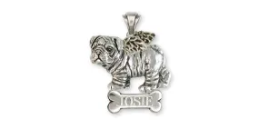 Bulldog Angel Pendant Jewelry Sterling Silver Handmade Dog Pendant BD22-ANP