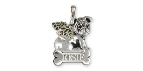 Bulldog Angel Pendant Jewelry Sterling Silver Handmade Dog Pendant BD31-ANP