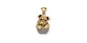 Bulldog Pendant Jewelry Gold Vermeil Handmade Dog Pendant BD6BK-PVM