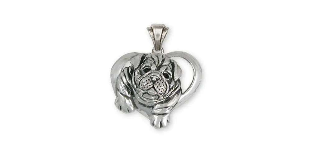 Bulldog Pendant Jewelry Sterling Silver Handmade Dog Pendant BD25-P