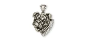 Bulldog Pendant Jewelry Sterling Silver Handmade Dog Pendant BD7-SP