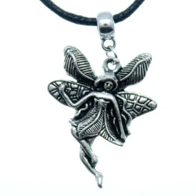 Charm Necklace Black Silver JWL-NLCB-CHM10019 Fairy on Bail