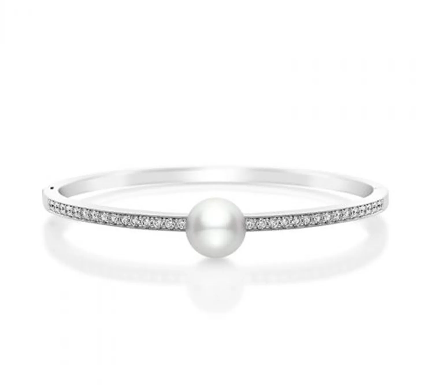 Classic Bangle Bracelet in White Gold