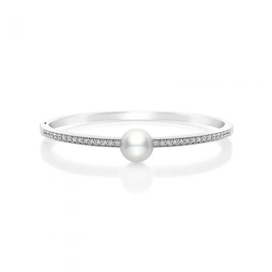 Classic Bangle Bracelet in White Gold