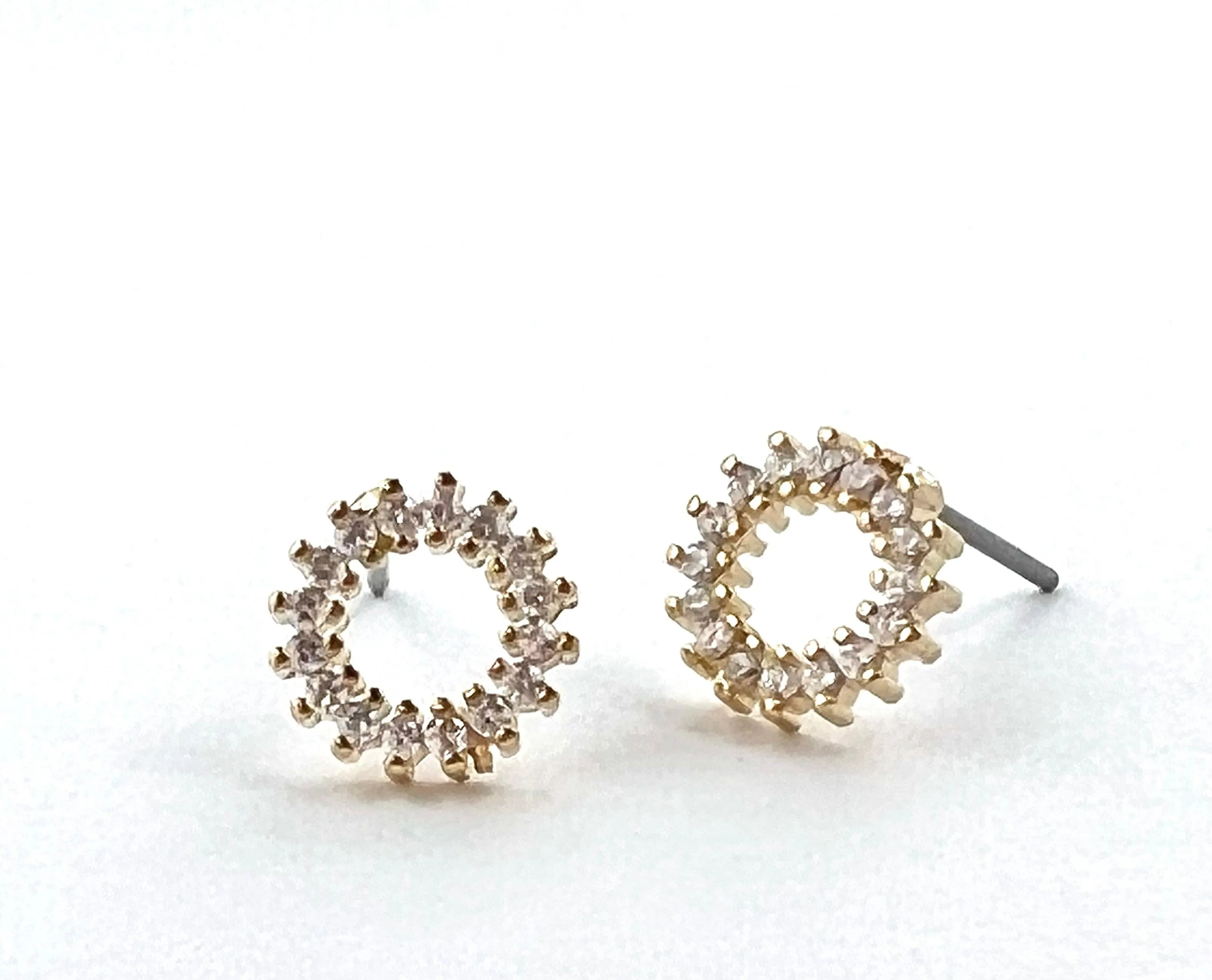 Cubic Zirconia Circle Stud Earrings