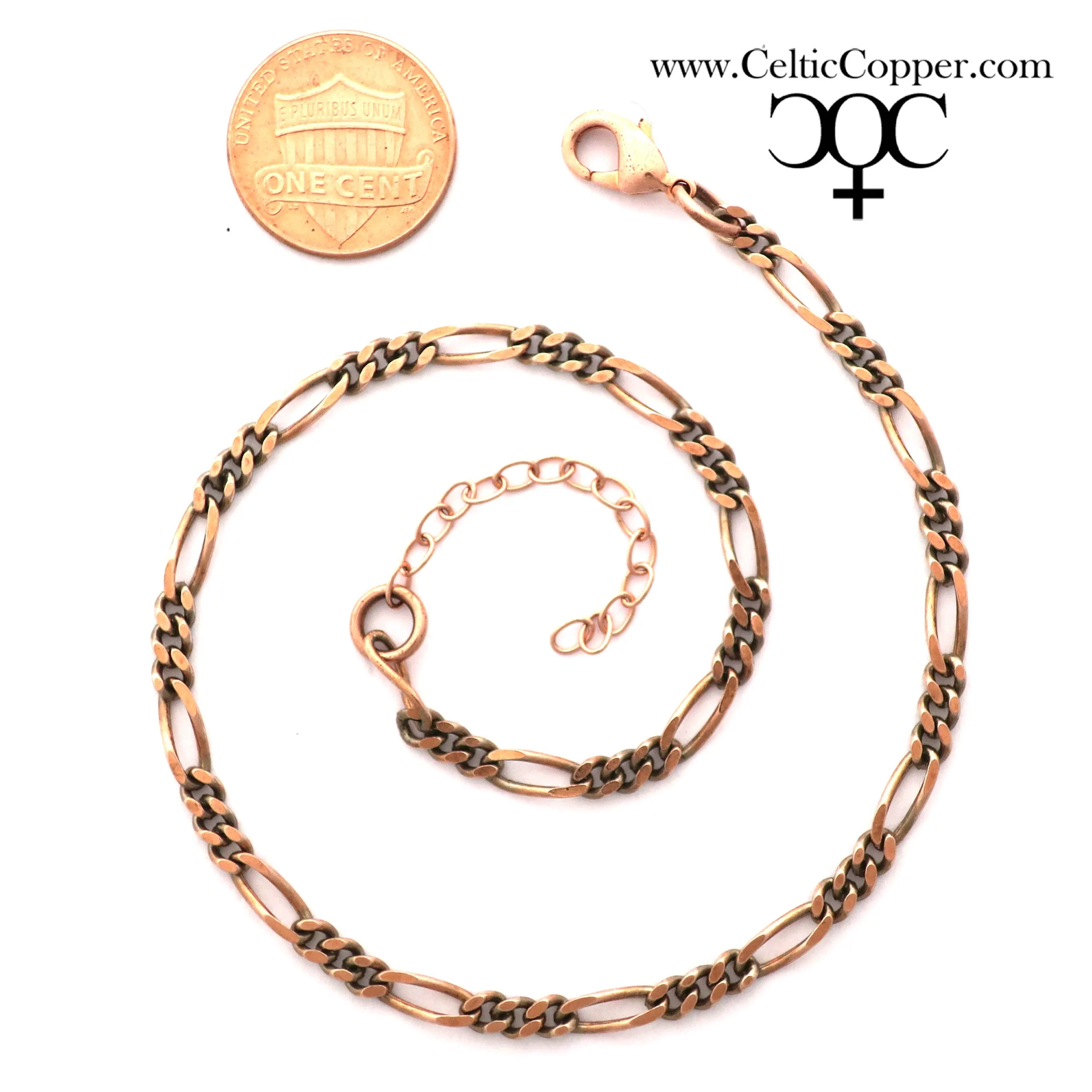 Custom Anklet Chain Solid Copper Fine Figaro Ankle Chain AC41M Adjustable Solid Copper Anklet Chain Custom Ankle Bracelet