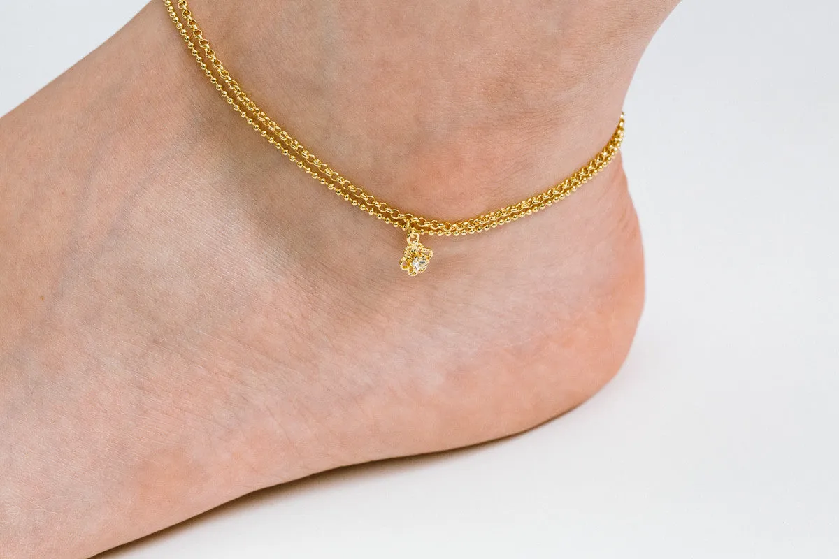 CZ Pendant Anklet-C