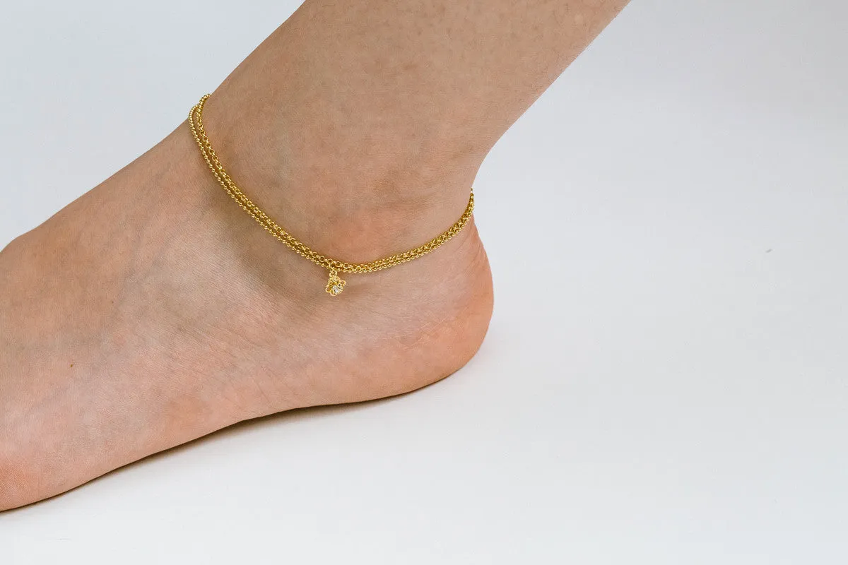 CZ Pendant Anklet-C