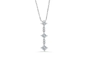 Diamond Bar Pendant 0.64 CT TW 14K White Gold DPEN028