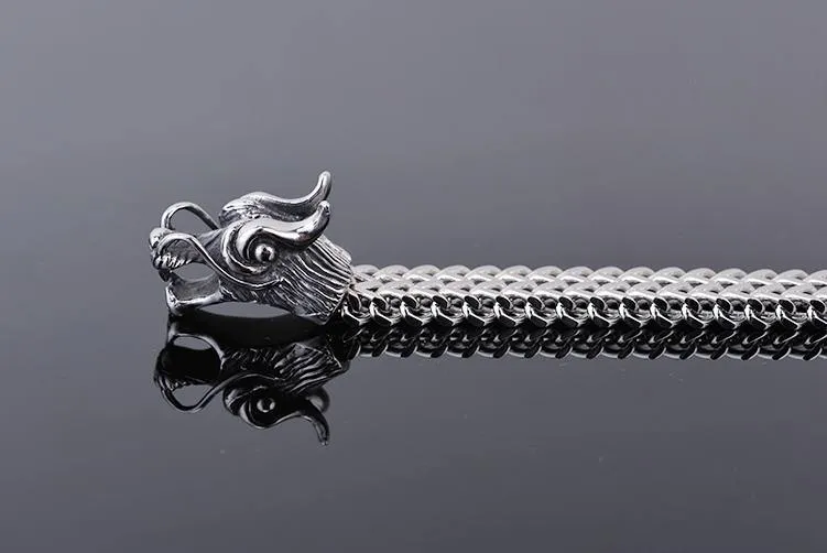 Double Dragon Heads Stainless Steel Bracelet