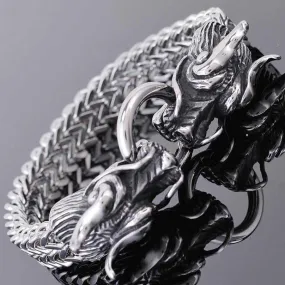 Double Dragon Heads Stainless Steel Bracelet