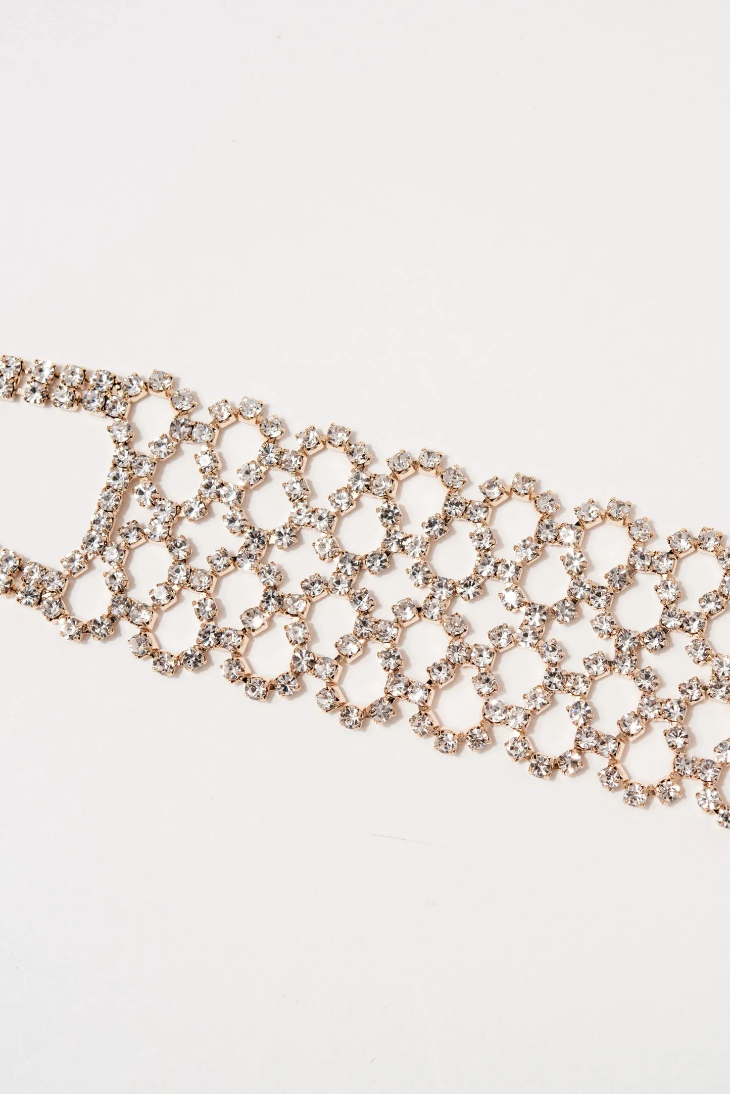 Ella Rhinestone Choker - Gold