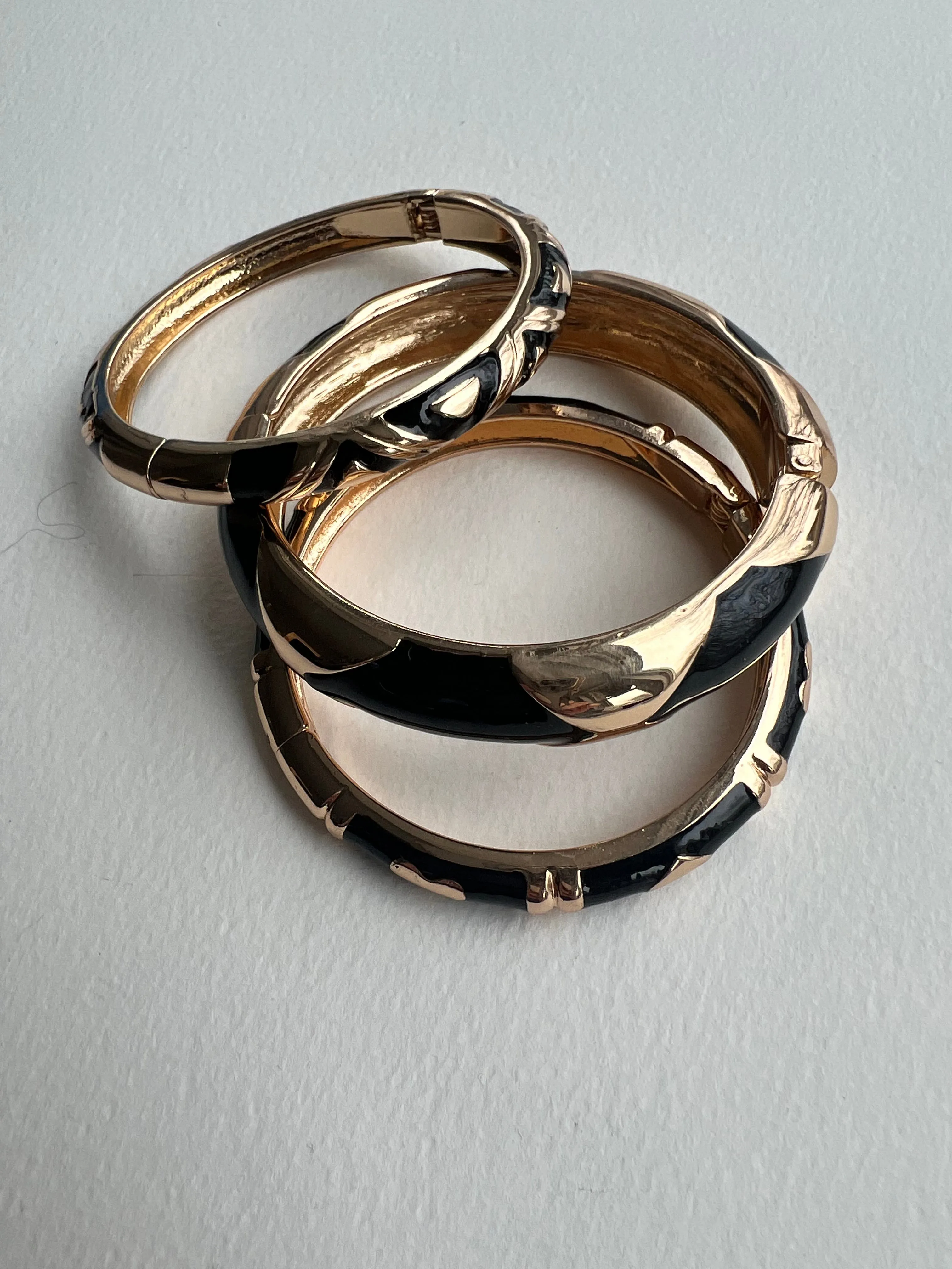 Enamel Bracelets | Gold   Black