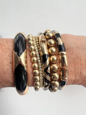 Enamel Bracelets | Gold   Black