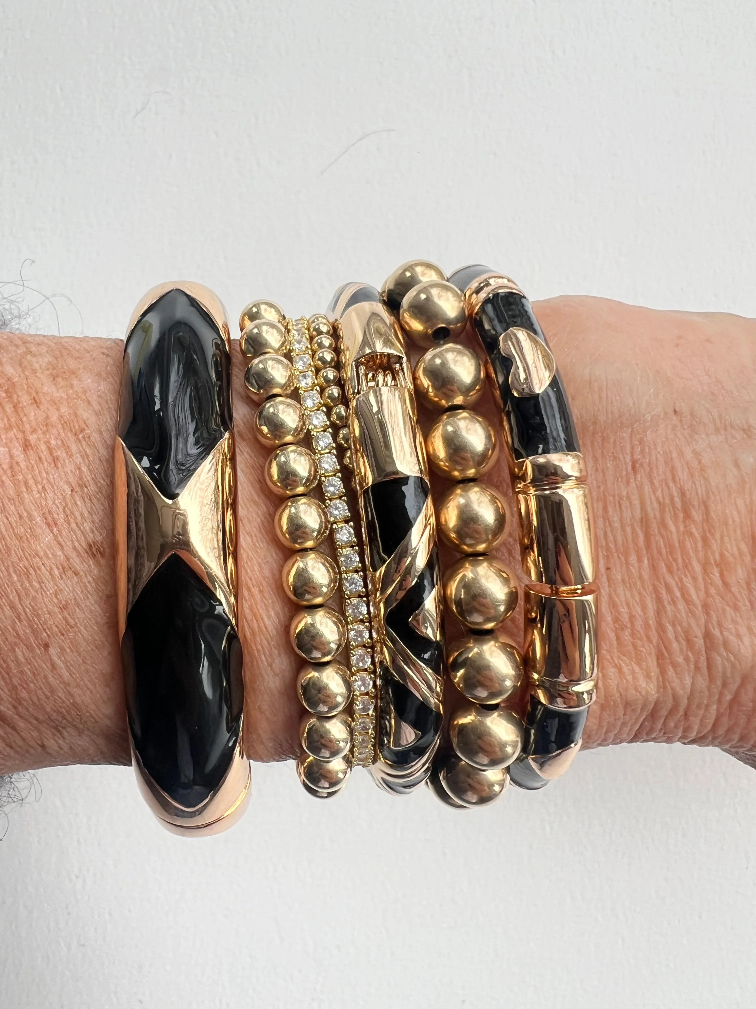 Enamel Bracelets | Gold   Black