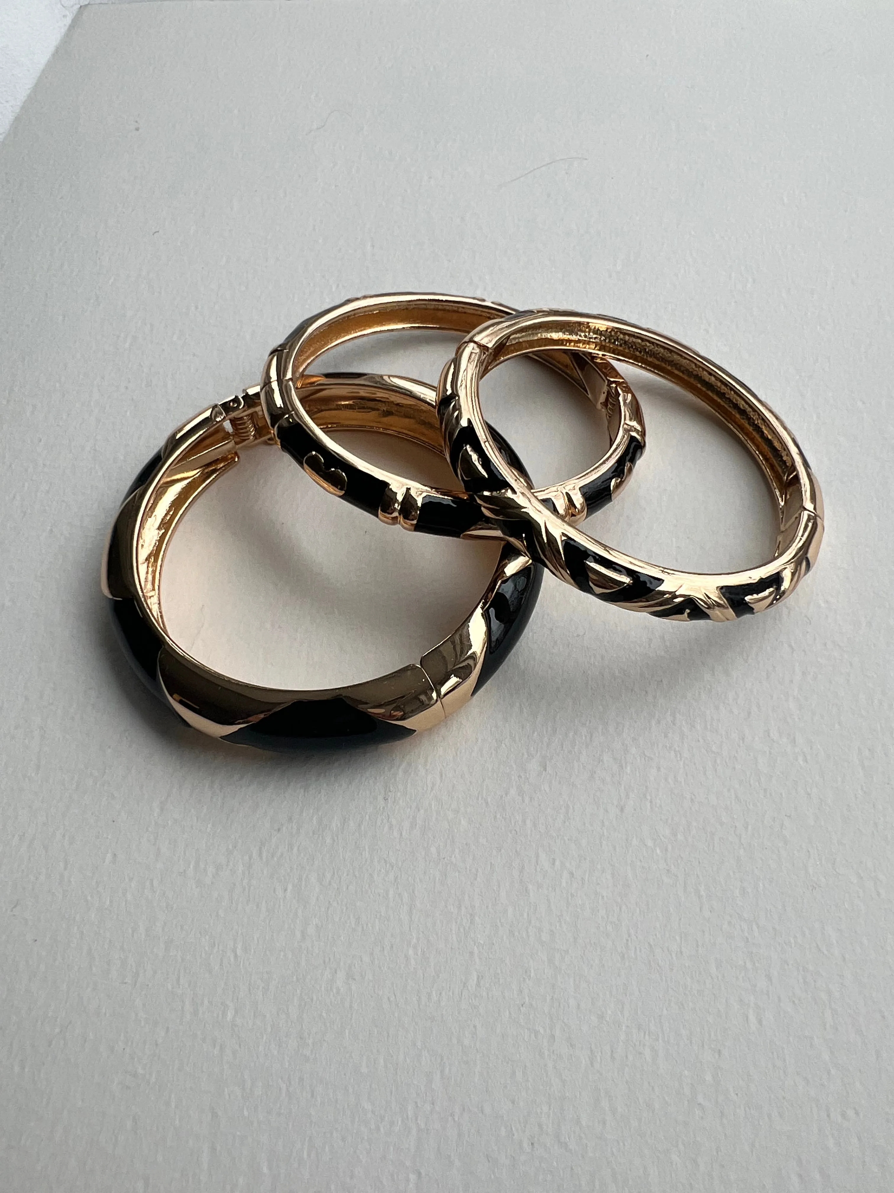 Enamel Bracelets | Gold   Black