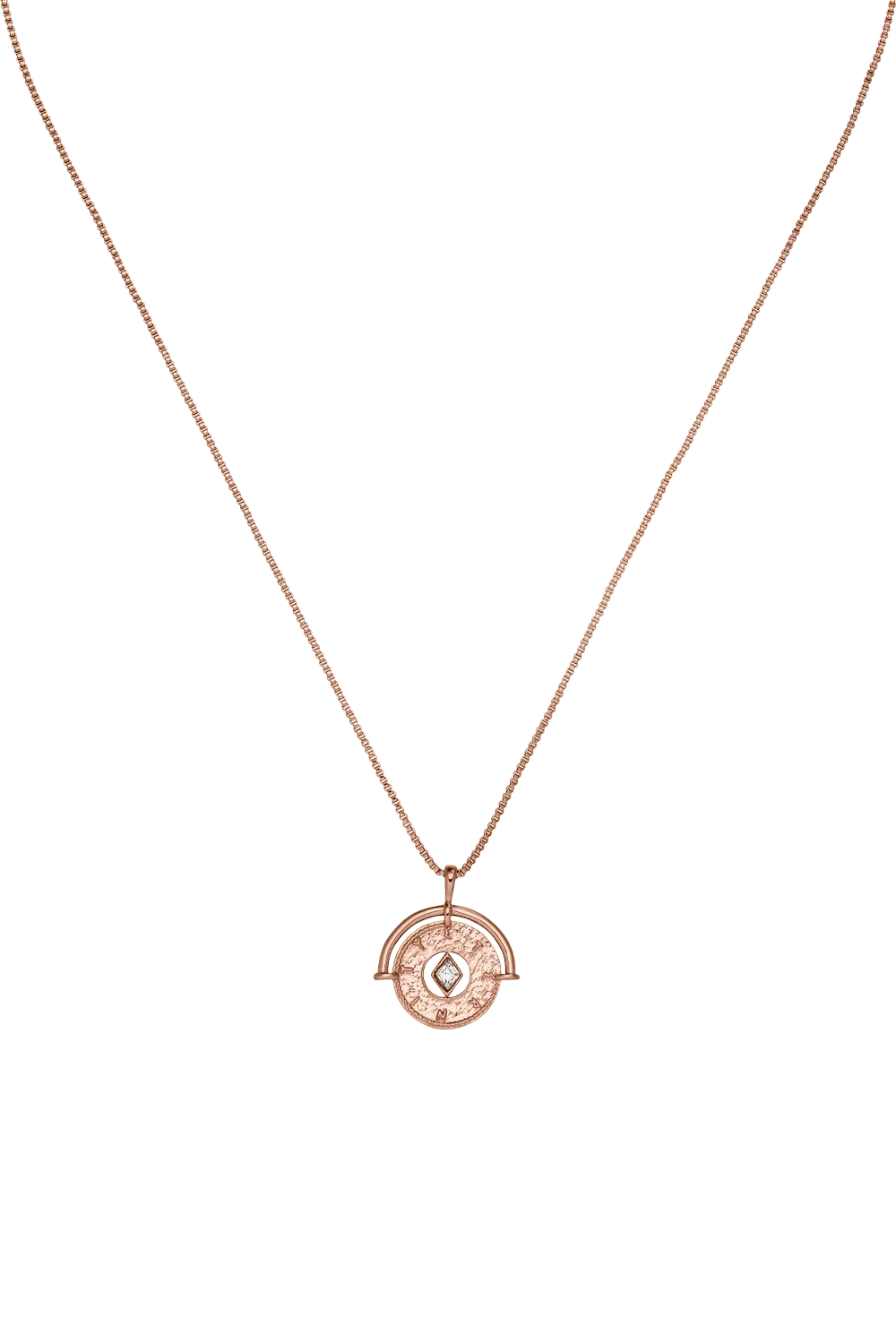 Eternity Coin Necklace 14K Rose Gold Plated