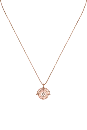 Eternity Coin Necklace 14K Rose Gold Plated