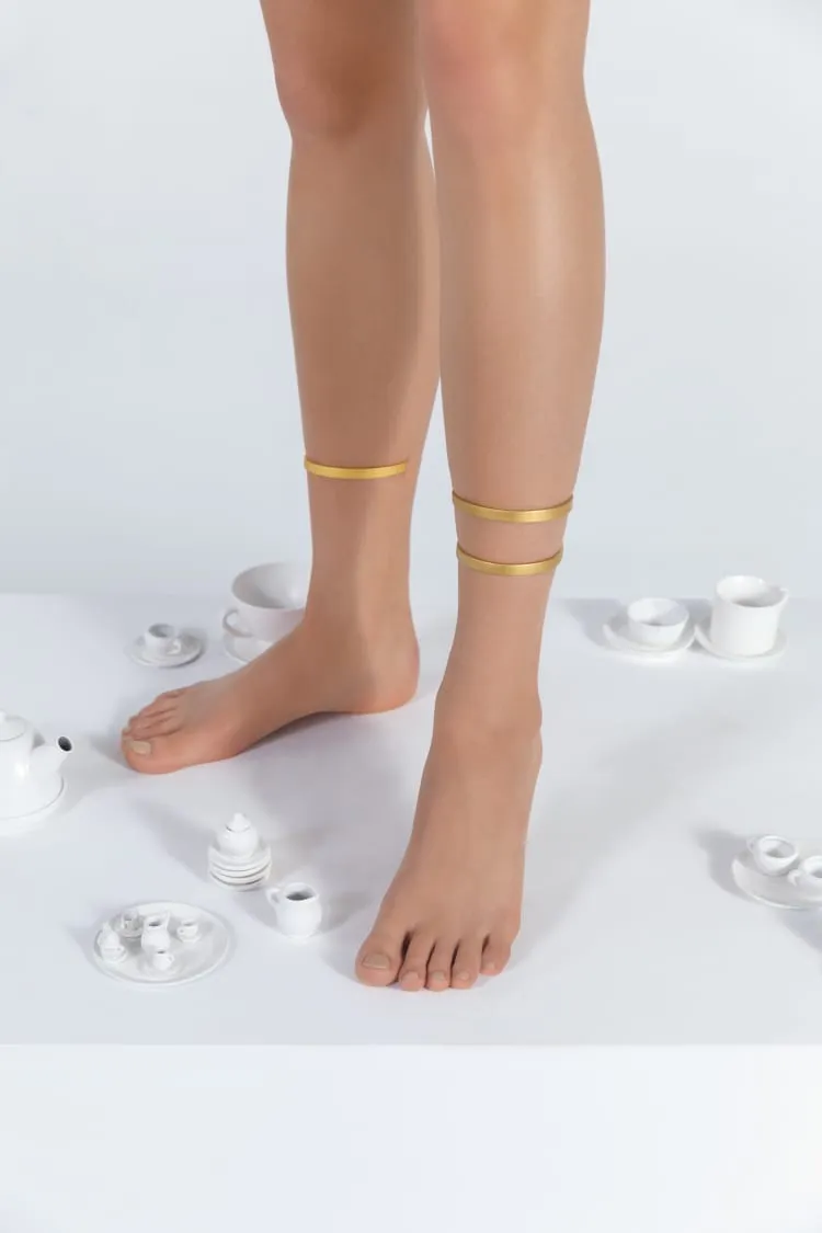 Gold cuff anklet