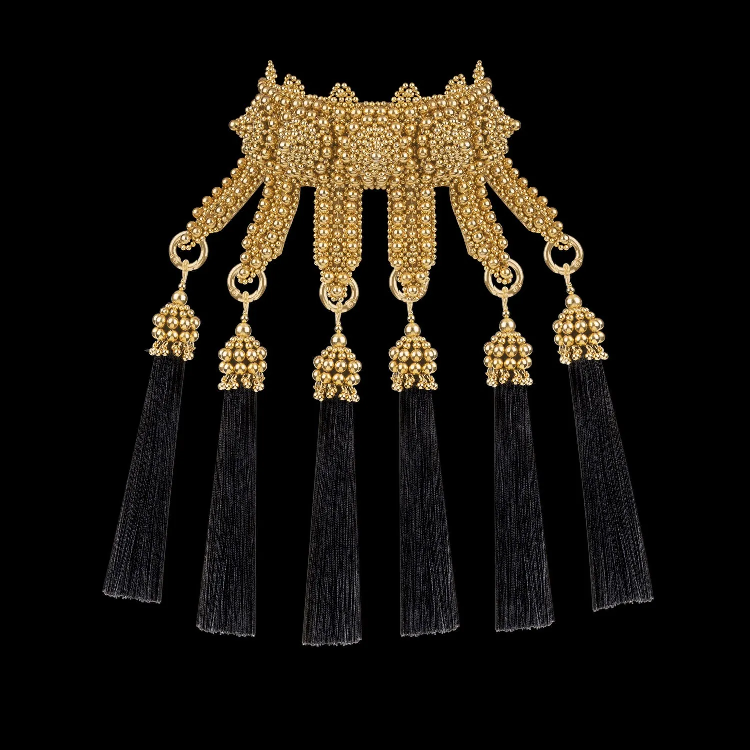 Gold Eingana Choker w/ Removable Tassels