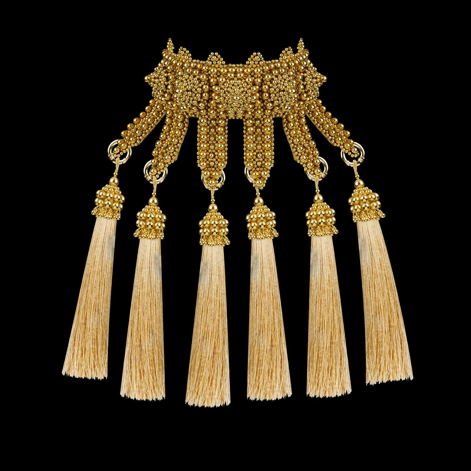 Gold Eingana Choker w/ Removable Tassels