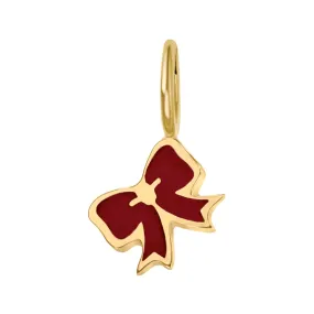 Gold Enamel Bow Charm