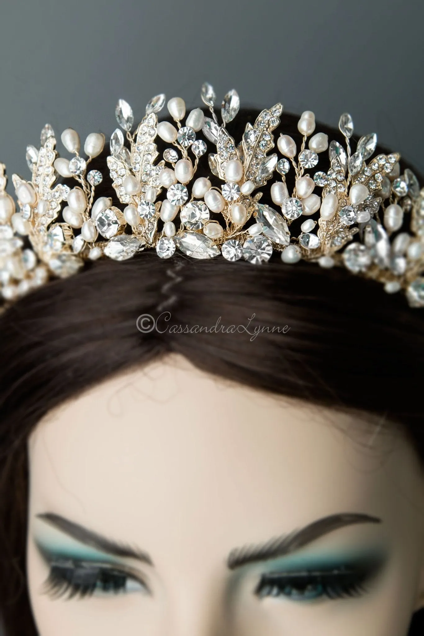 Gold Pearl Wedding Crown