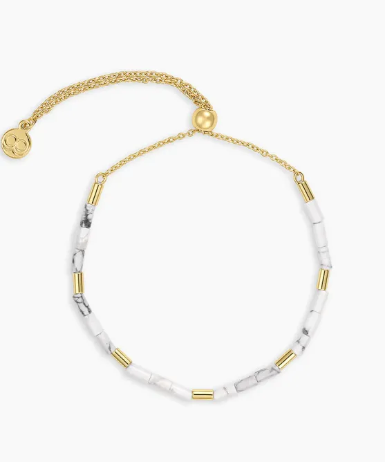 Gorjana Tatum Power Gemstone Bracelet  Howlite/Gold